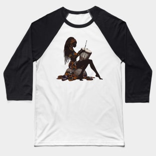 Afrocentric Woman Drum Baseball T-Shirt